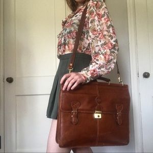 Vintage leather briefcase bag